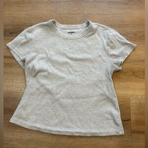 Old Navy Women's Light Gray Short Sleeve Tee